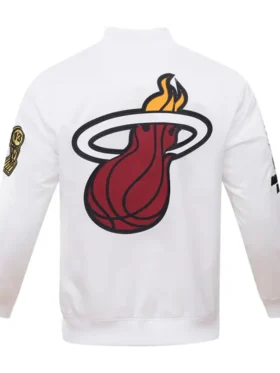 Miami Heat White Satin Jacket