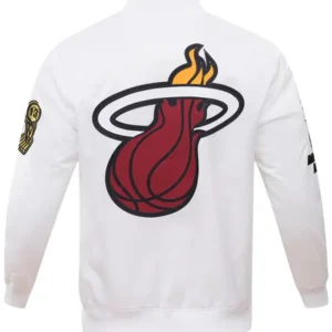 Miami Heat White Satin Jacket