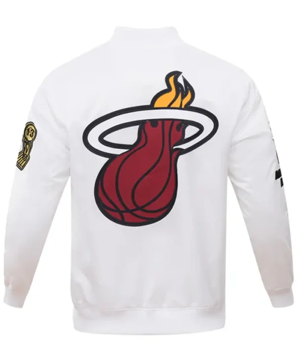 Miami Heat White Satin Jacket