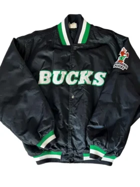 Milwaukee Bucks 90s Black Satin Jacket