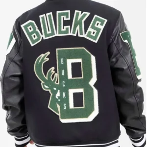 Milwaukee Bucks Black Letterman Jacket