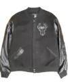 Milwaukee Bucks Black Wool Varsity Jacket