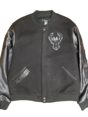 Milwaukee Bucks Black Wool Varsity Jacket