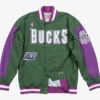 Milwaukee Bucks Green And Purple Bomber Jacket