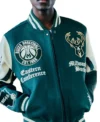 Milwaukee Bucks Green Letterman Wool Jacket
