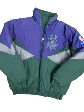 Milwaukee Bucks Green Vintage Bomber Jacket