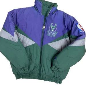 Milwaukee Bucks Green Vintage Bomber Jacket