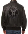 Milwaukee Bucks Leather Bomber Jacket 2