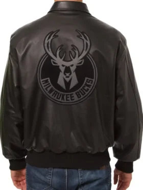 Milwaukee Bucks Leather Bomber Jacket 2