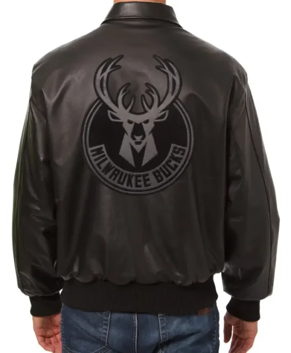 Milwaukee Bucks Leather Bomber Jacket 2