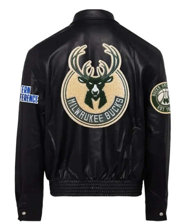 Milwaukee Bucks Leather Bomber Jacket