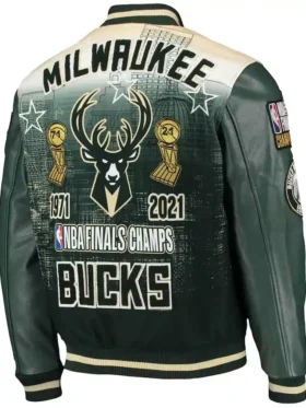 Milwaukee Bucks Leather Varsity Jacket