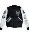 Milwaukee Bucks Letterman Black And White Jacket