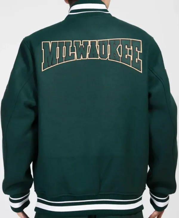 Milwaukee Bucks Letterman Green Jacket