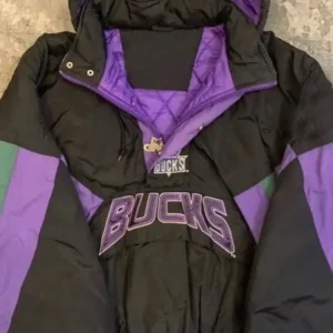 Milwaukee Bucks Starter Black Jacket 1