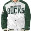 Milwaukee Bucks White And Green Renegade Satin Jacket