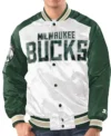 Milwaukee Bucks White And Green Renegade Satin Jacket