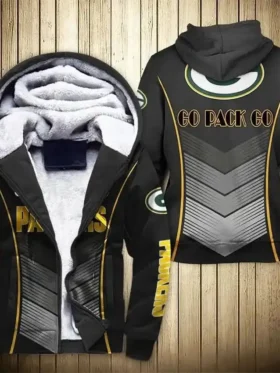 Mireya Team Green Bay Packers Zip Fur Hooded Jacket