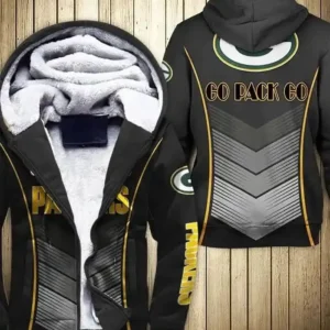 Mireya Team Green Bay Packers Zip Fur Hooded Jacket