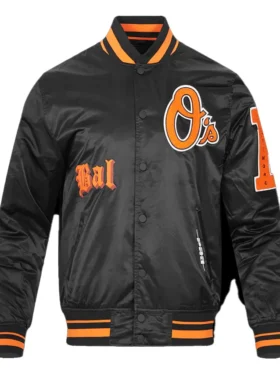 Mlb Baltimore Orioles Retro Classic Men Rib Satin Jacket