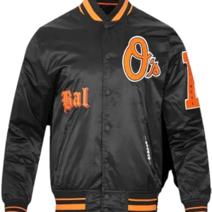 Mlb Baltimore Orioles Retro Classic Men Rib Satin Jacket