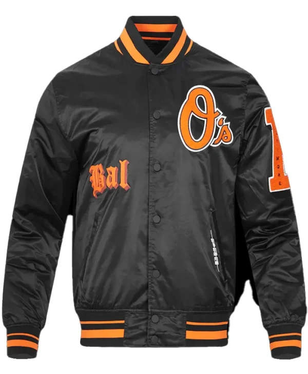 Mlb Baltimore Orioles Retro Classic Men Rib Satin Jacket
