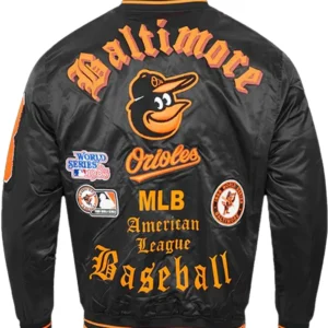 Mlb Baltimore Orioles Retro Classic Rib Satin Jacket