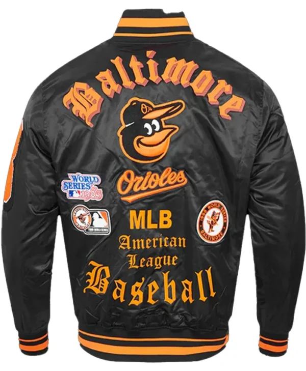 Mlb Baltimore Orioles Retro Classic Rib Satin Jacket