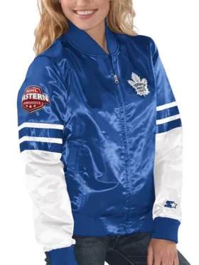 Mortimer Toronto Maple Leafs Tie Breaker Blue Satin Jacket