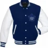 Mose Toronto Maple Leafs Blue and White Varsity Jacket