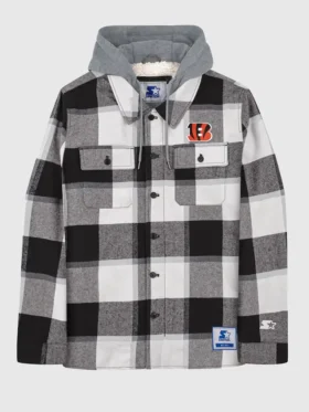 NFL Bengals Pullover Plaid Sherpa Jacket