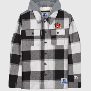 NFL Bengals Pullover Plaid Sherpa Jacket