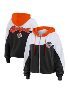 NFL Cincinnati Bengals Colorblock Zip Hooded Jacket