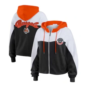 NFL Cincinnati Bengals Colorblock Zip Hooded Jacket