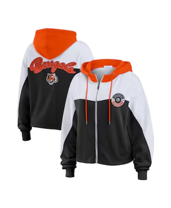NFL Cincinnati Bengals Colorblock Zip Hooded Jacket
