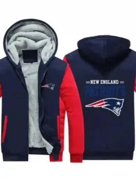 NFL New England Patriots Fur Hooded Jacket