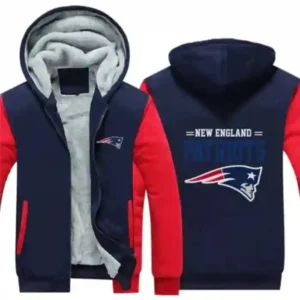 NFL New England Patriots Fur Hooded Jacket