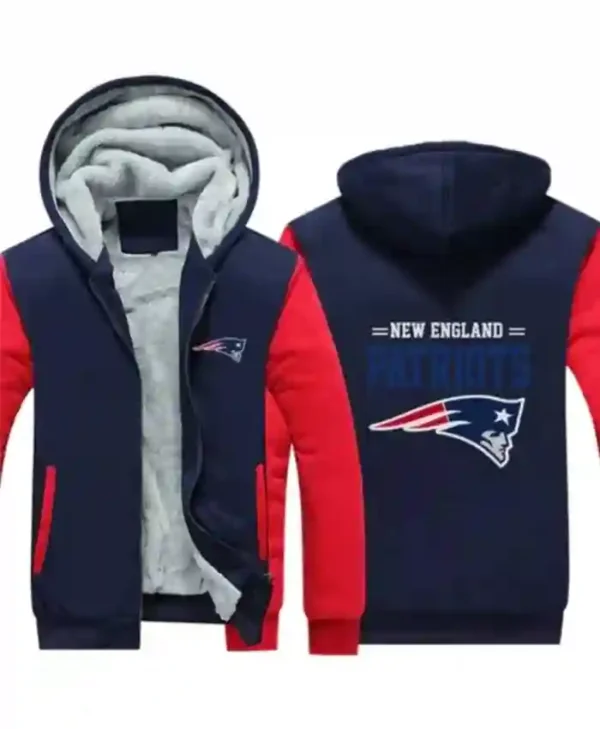 NFL New England Patriots Fur Hooded Jacket