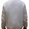 NFL New York Giants White Satin Varsity Jacket Back