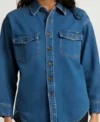 Nathalie Morris Bump S05 Blue Denim Shirt For Sale