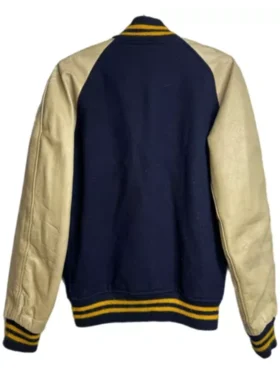 NavyBlue Varsity Wool Letterman Jacket Back