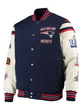 New England Patriots Navy Blue Varsity Jacket