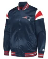 New England Patriots Navy Full Snap Varsity Jacket