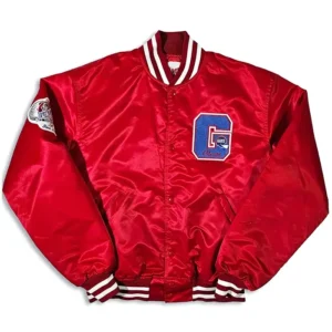 New York Giants 80s Super Bowl Red Satin Varsity Jacket