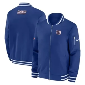 New York Giants Sideline Coaches Blue Bomber Jacket