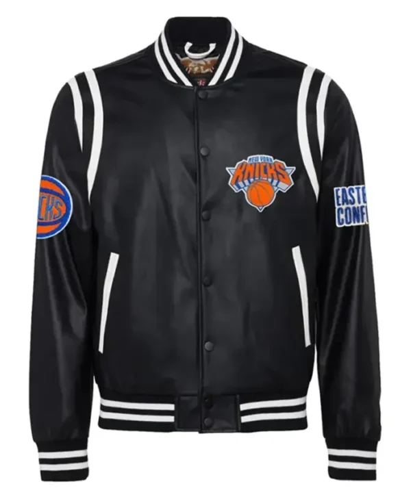 New York Knicks Black Leather Jacket