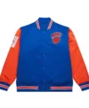 New York Knicks Blue And Orange Satin Jacket