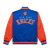 New York Knicks Blue And Orange Satin Jacket Back