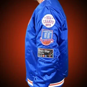 New York Knicks Blue Bomber Jacket Left Side