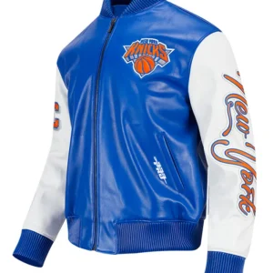 New York Knicks Leather Varsity Jacket